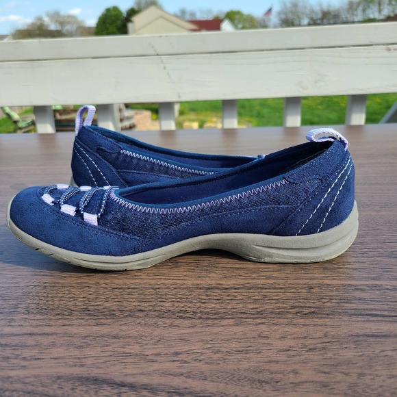 Lands' End Shoes Lands End Casual Bungee Blue Suede Slip On Shoes
